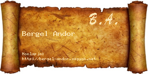 Bergel Andor névjegykártya