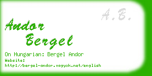andor bergel business card